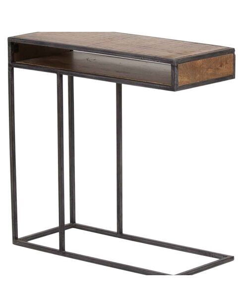 Table d'appoint bois et metal manguier stockholm naturel ciré - 70x30x70 cm