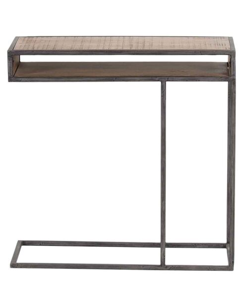 Table d'appoint bois et metal manguier stockholm naturel ciré - 70x30x70 cm