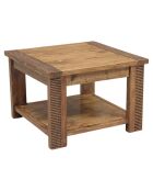 Bout de canapé bois strié acacia verone marron - 60x60x40 cm