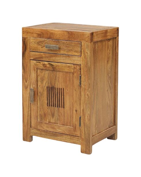 Chevet strié acacia ramani marron - 40x30x60 cm