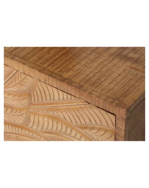 Chevet droit sculpté manguier floria marron - 42x45x50 cm