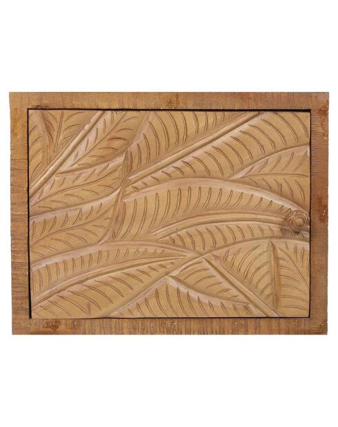 Chevet droit sculpté manguier floria marron - 42x45x50 cm