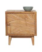 Chevet gauche sculpté manguier floria marron - 42x45x50 cm