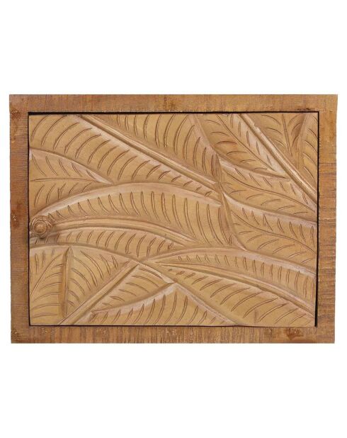 Chevet gauche sculpté manguier floria marron - 42x45x50 cm