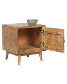 Chevet gauche sculpté manguier floria marron - 42x45x50 cm