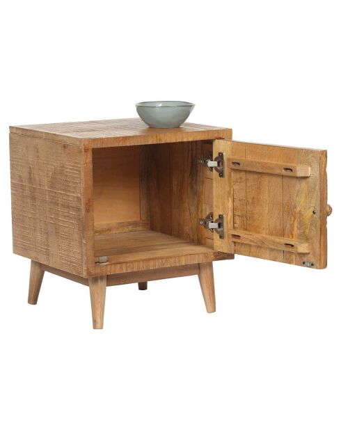 Chevet gauche sculpté manguier floria marron - 42x45x50 cm