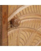 Chevet gauche sculpté manguier floria marron - 42x45x50 cm