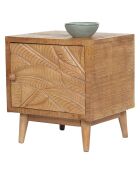 Chevet gauche sculpté manguier floria marron - 42x45x50 cm