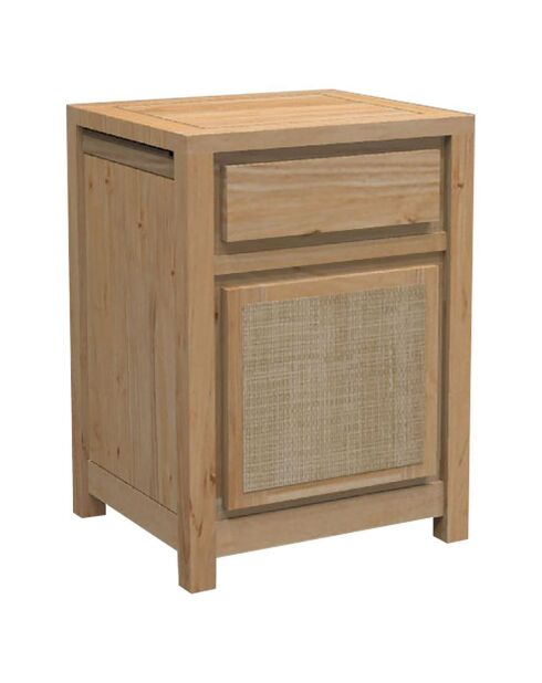 Chevet droite cannage acacia tatoo naturel - 45x35x62 cm