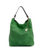 Sebastiana grüne Schultertasche aus Leder - 38x36x14 cm