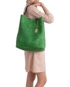 Sebastiana grüne Schultertasche aus Leder - 38x36x14 cm