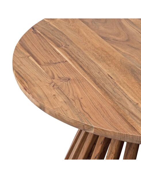 Table basse ronde bois massif acacia kfir naturel ciré - 86x86x40 cm