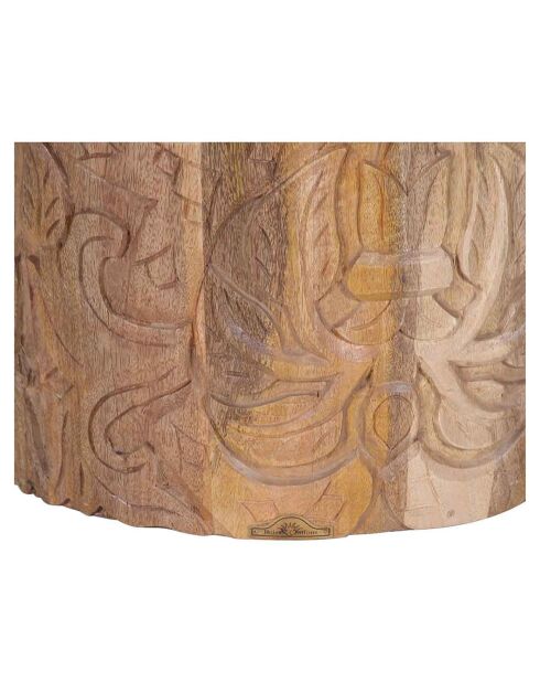Bout de canapé sculpté marudai naturel - D.46x56 cm