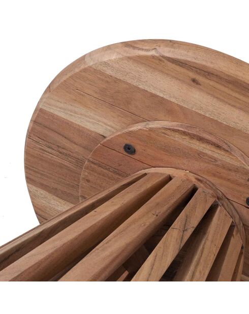 Table d'appoint ronde bois massif acacia kfir naturel ciré - 50x50x48 cm