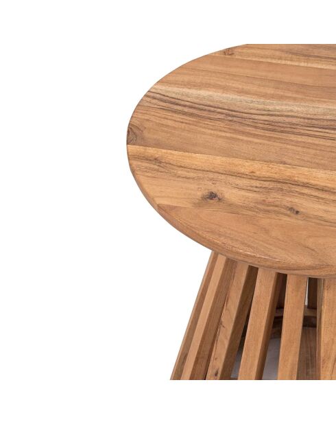 Table d'appoint ronde bois massif acacia kfir naturel ciré - 50x50x48 cm