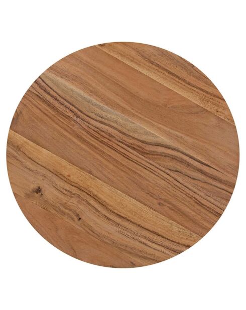 Table d'appoint ronde bois massif acacia kfir naturel ciré - 50x50x48 cm