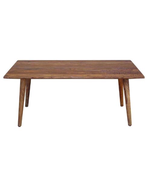 Table basse plateau sculpté bois massif manguier adir miel clair - 110x60x40 cm