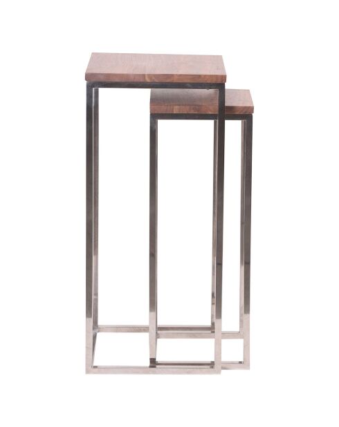 2 Selettes acacia stainless marron
