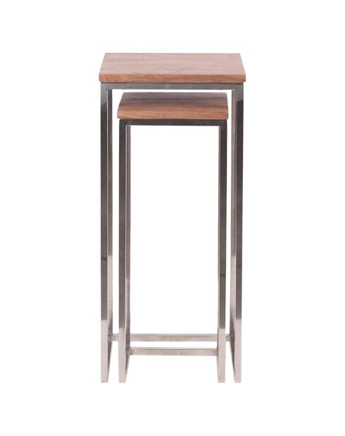 2 Selettes acacia stainless marron