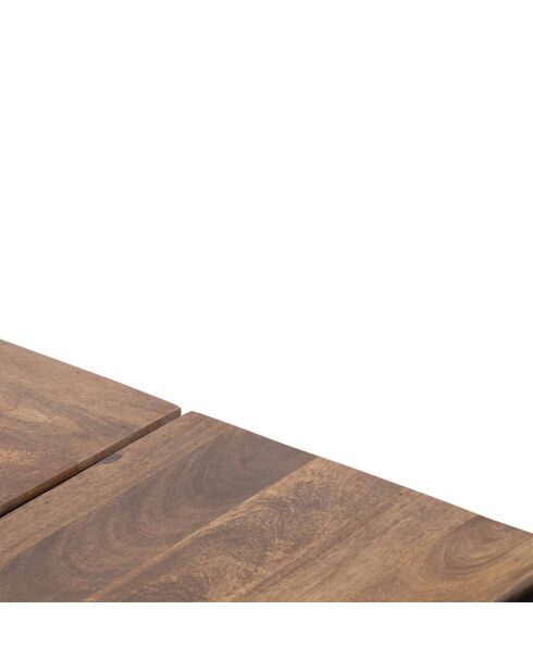 Pyramiden-Couchtisch aus Holz und Metall, Akazie, Sirocco-Braun - 80x80x45 cm