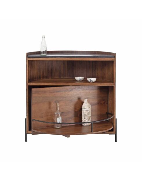 Bar demi lune acacia kfir marron - 100x55x100 cm