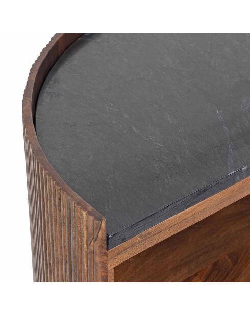 Bar demi lune acacia kfir marron - 100x55x100 cm