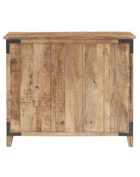 Meuble bar 2 tiroirs manguier farm brun/miel - 115x45x100 cm