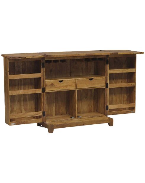 Bar pliant arabesque bois exotique acacia punjab marron - 90x46x99 cm