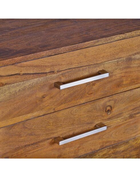 Bureau design acacia stainless marron - 150x60x76 cm