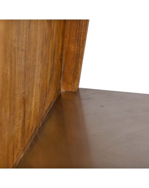 Bureau design acacia stainless marron - 150x60x76 cm