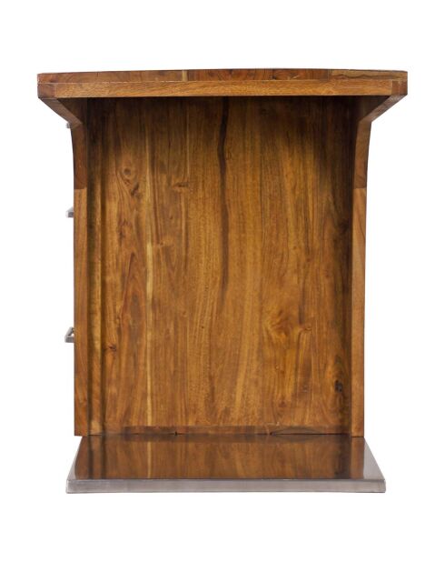 Bureau design acacia stainless marron - 150x60x76 cm