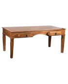 Bureau 2 tiroirs acacia tyria marron - 140x75x76 cm