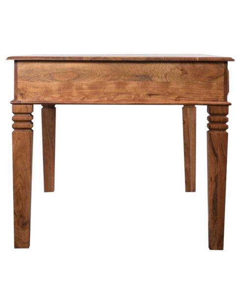 Bureau 2 tiroirs acacia tyria marron - 140x75x76 cm