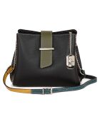 Ciosa zwarte leren schoudertas - 22x17x10 cm