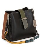 Ciosa zwarte leren schoudertas - 22x17x10 cm