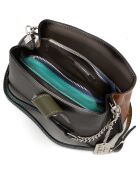 Ciosa zwarte leren schoudertas - 22x17x10 cm