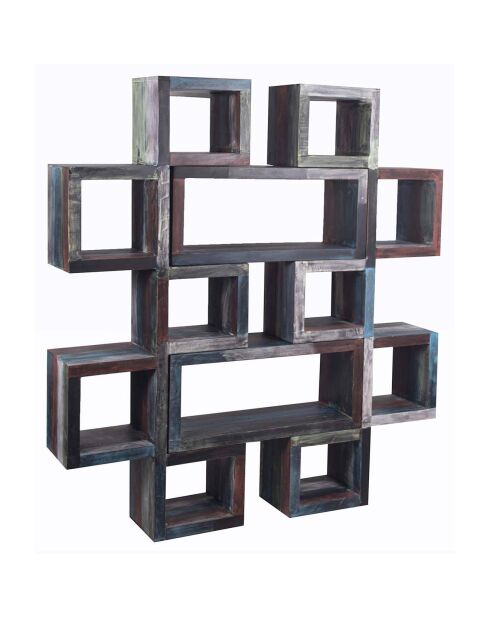 Caisson de bibliothèque manguier pushkar multicolore - 90x30x40 cm