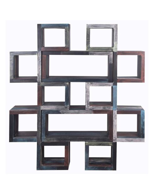 Caisson de bibliothèque manguier pushkar multicolore - 90x30x40 cm