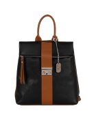 Sac à dos en Cuir Azalea noir - 30x31x11 cm