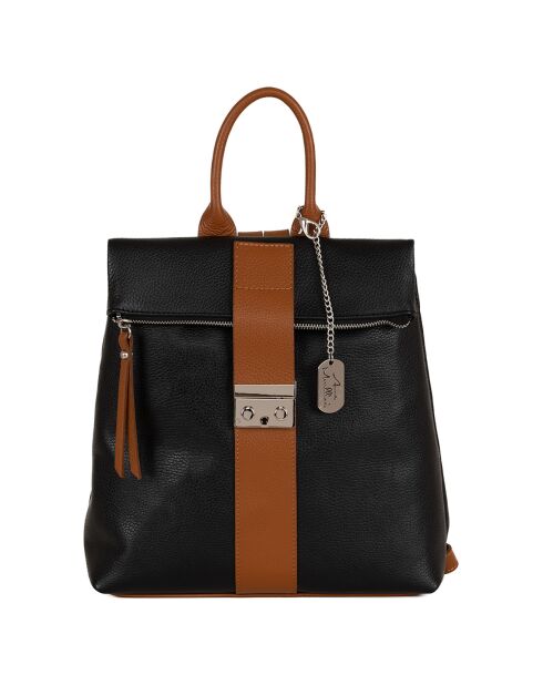 Sac à dos en Cuir Azalea noir - 30x31x11 cm