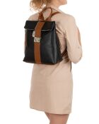 Sac à dos en Cuir Azalea noir - 30x31x11 cm