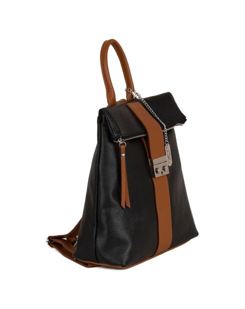 Sac à dos en Cuir Azalea noir - 30x31x11 cm