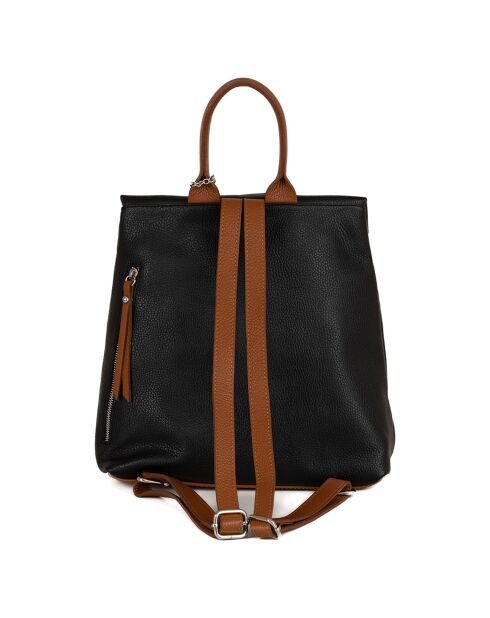 Sac à dos en Cuir Azalea noir - 30x31x11 cm