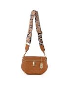 Bruine leren heuptasje van Domenica - 19x15x8 cm