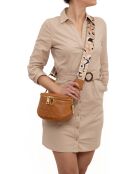 Bruine leren heuptasje van Domenica - 19x15x8 cm