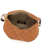 Bruine leren heuptasje van Domenica - 19x15x8 cm