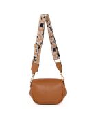 Bruine leren heuptasje van Domenica - 19x15x8 cm