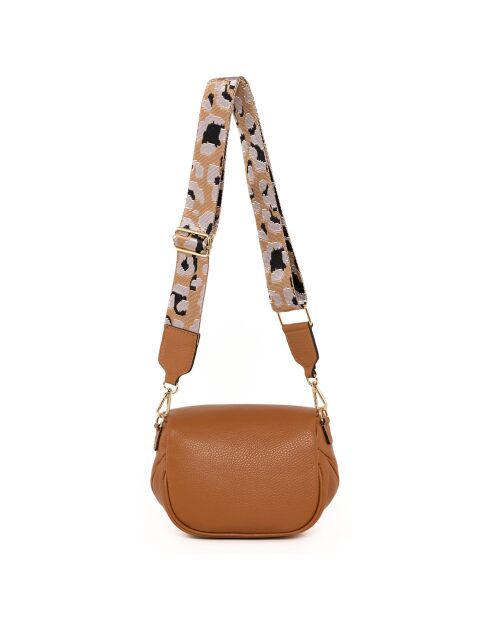 Bruine leren heuptasje van Domenica - 19x15x8 cm