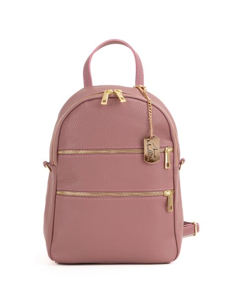 Sac à dos en Cuir Zeolla rose - 22x29x11 cm