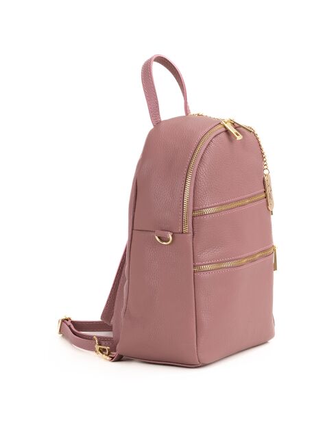 Sac à dos en Cuir Zeolla rose - 22x29x11 cm